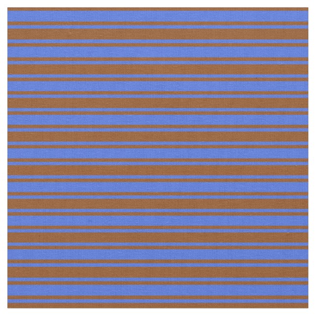 Royal Blue och Brown Färgad Led Mönster Tyg (Närbild)