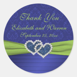 Royal Blue och Chartreuse 3-tums rund etikett