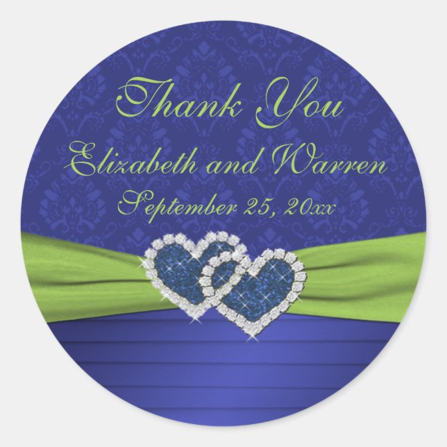 Royal Blue och Chartreuse 3-tums rund etikett (Framsida)