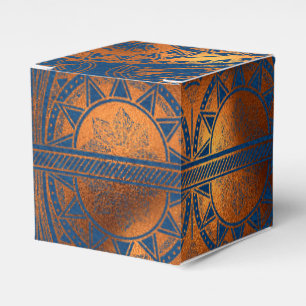 Royal Blue och Copper Gold Foil Egyptian Party Presentaskar