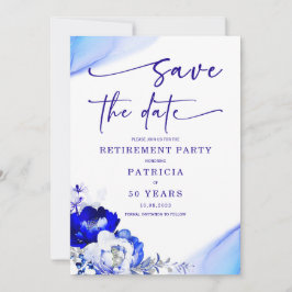 Royal Blue och Dammtor Blue Pension Slut Datum Inbjudningar