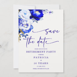 Royal Blue och Dammtor Blue Pensionat Save the Dat Inbjudningar