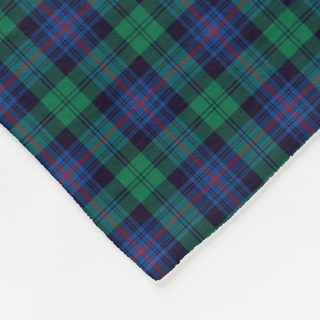 Royal Blue och Grönt Armstrong Klan Tartan Fleecefilt (Hörn)