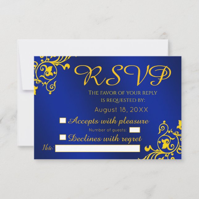 Royal Blue och Guld Bröllop OSA (Framsida)