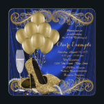 Royal Blue och Guld Födelsedagsfest Satin Glam Inbjudningar<br><div class="desc">Kvinnans royal blått och guld glamoröst födelsedagsfest inbjudan med vackra högklackskor från guld glitter, guld-ballonger, champagne och pärlor på en luxuriös royal blå satängbakgrund. Den här eleganten blått och guld födelsedagsfest inbjudan är lätt att anpassa för evenemanget genom att helt enkelt lägga till dina uppgifter i teckensnittet stil och färg,...</div>