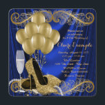 Royal Blue och Guld Födelsedagsfest Satin Glam Inbjudningar<br><div class="desc">Kvinnans royal blått och guld glamoröst födelsedagsfest inbjudan med vackra högklackskor från guld glitter, guld-ballonger, champagne och pärlor på en luxuriös royal blå satängbakgrund. Den här eleganten blått och guld födelsedagsfest inbjudan är lätt att anpassa för evenemanget genom att helt enkelt lägga till dina uppgifter i teckensnittet stil och färg,...</div>