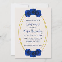 Royal Blue och Guld Geometric Quinceañera