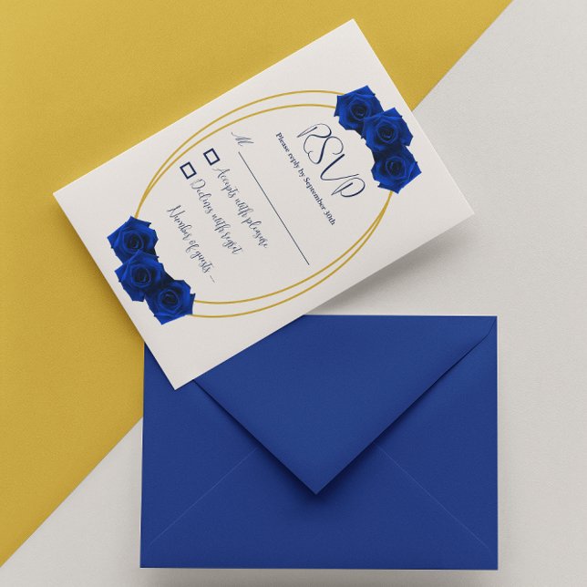 Royal Blue och Guld Geometric Quinceañera OSA Kort (Skapare uppladdad)