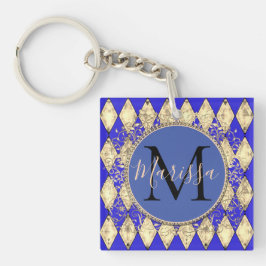 Royal Blue och Guld Glam Monogram