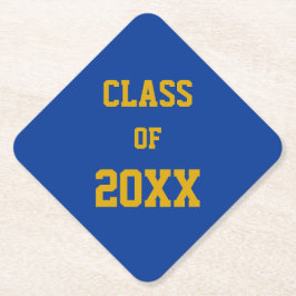 Royal Blue och Guld i Färg Studenten Underlägg Papper