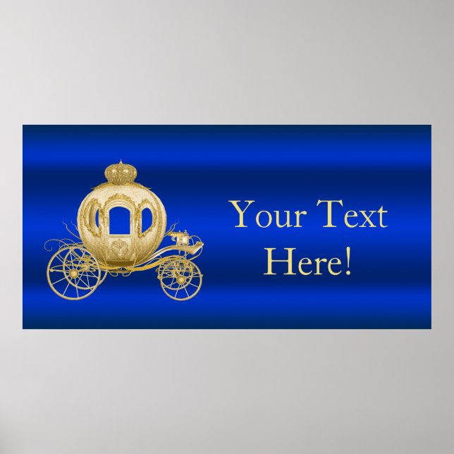 Royal Blue och Guld Prince Baby Shower Poster (Framsidan)