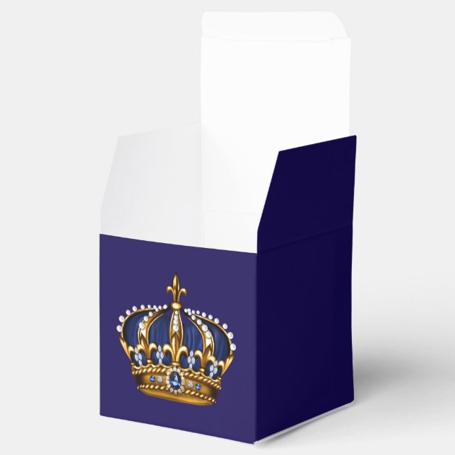 Royal Blue och Guld Prince Krona Presentaskar (Öppnad)