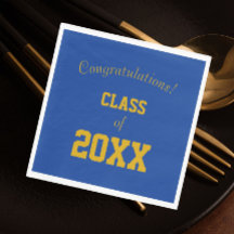 Royal Blue och Guld Skolfärger Examen