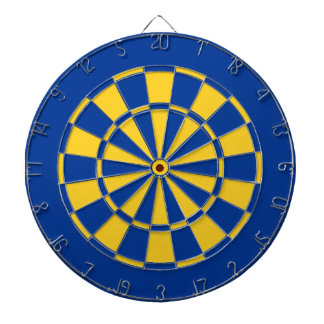 Royal Blue och Guld Team Färg Dartboard och Darts Darttavla