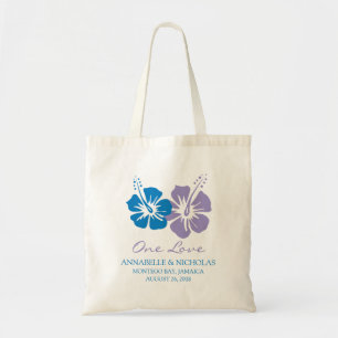 Royal Blue och Lavender Hibiscus Flowers BRÖLLOP Tygkasse