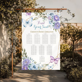 Royal Blue och Lila Twillingar Quinceanera Poster