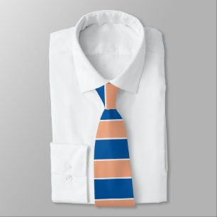 Royal Blue och Peach Vågrät Rand Slips