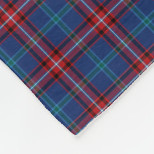 Royal Blue och Red Plaid Glenn Tartan Fleecefilt