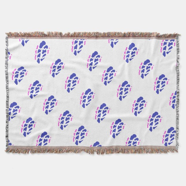 Royal blue och rosa mönster filt (Framsidan)