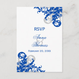 Royal Blue och Silver Flourish Bröllop OSA