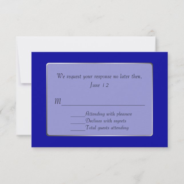 Royal Blue och Silver Tone RSVP-kort OSA Kort (Framsida)