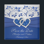 Royal Blue- och Silver Wedding Favor Magnet<br><div class="desc">Spara datum magneter överensstämmer med inbjudan och andra objekt som visas nedan. Texten är anpassade så att du kan ändra den till "Tack" och ge den till en bröllopsförmån om du vill. Om du vill ha några andra matchande objekt i den här designen, skicka e-post till mig med din begäran....</div>