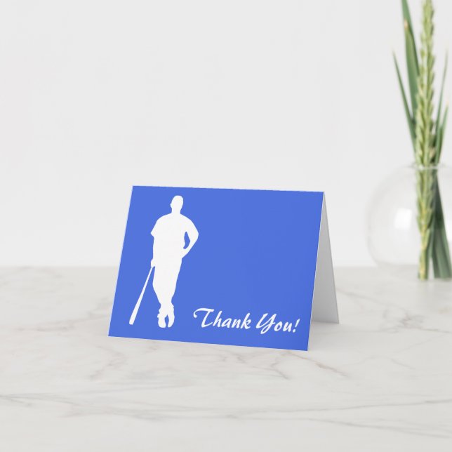 Royal Blue och White Baseball Tack Kort (Framsida)
