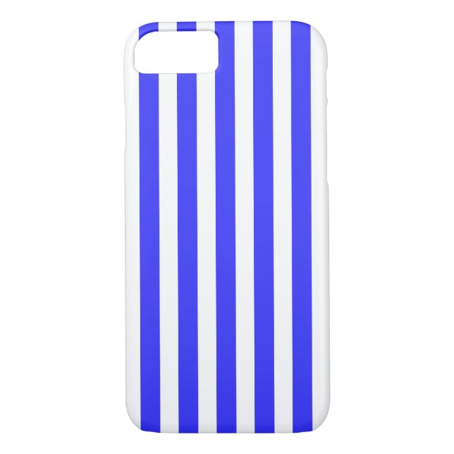 Royal blue och white candy rand Case-Mate iPhone skal (Baksida)