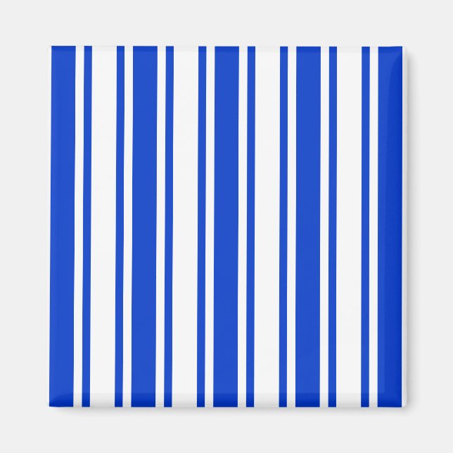 Royal blue och white candy rand magnet (Framsidan)