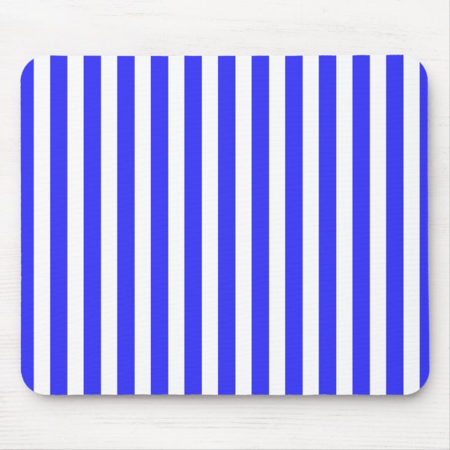 Royal blue och white candy rand musmatta (Framsidan)