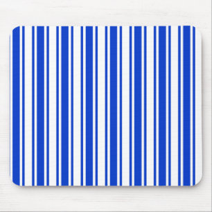 Royal blue och white candy rand musmatta
