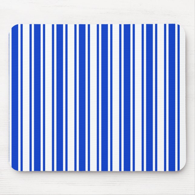 Royal blue och white candy rand musmatta (Framsidan)