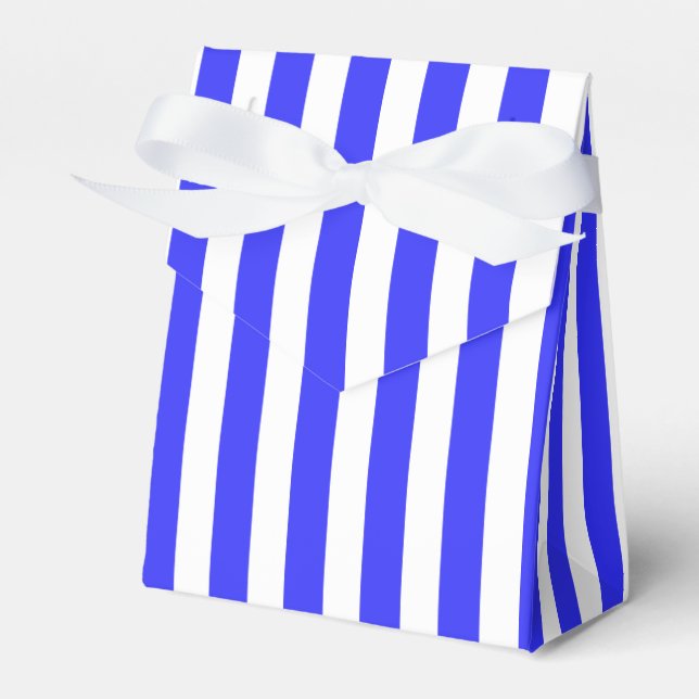 Royal blue och white candy rand presentaskar (Framsidan Sidan)