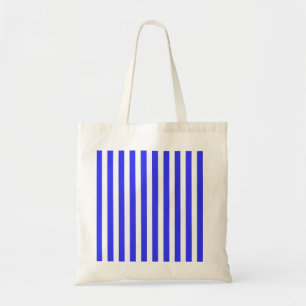 Royal blue och white candy rand tygkasse