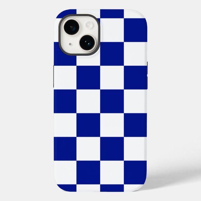 Royal Blue och White Checkated Mönster (Baksida)