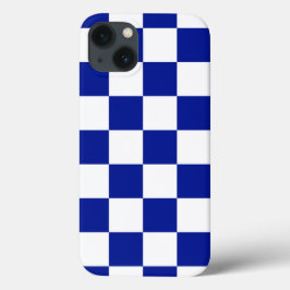 Royal Blue och White Checkated Mönster