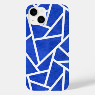 Royal blue och white mosaic mönster