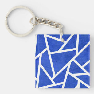Royal blue och white mosaic mönster