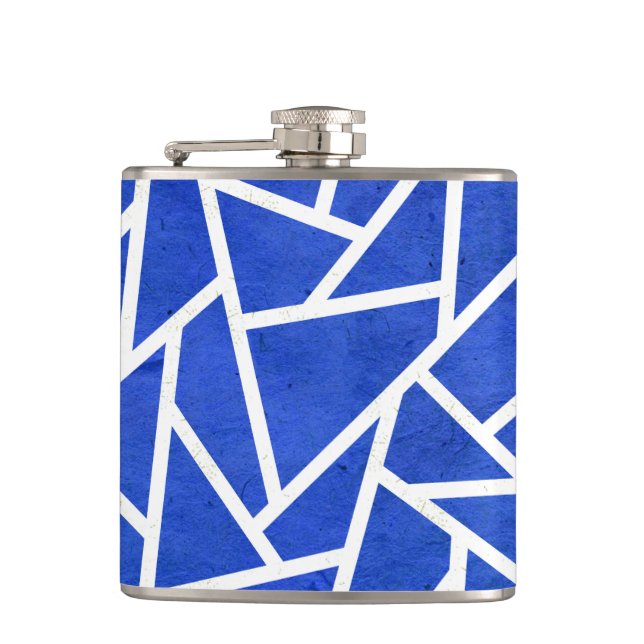 Royal blue och white mosaic mönster fickplunta (Framsidan)