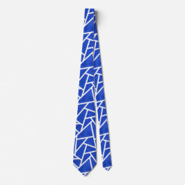 Royal blue och white mosaic mönster slips