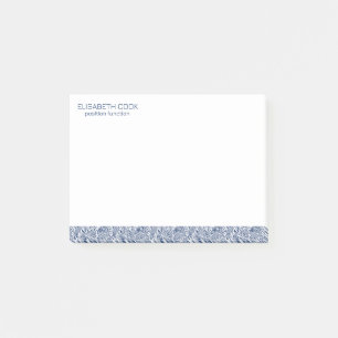 Royal Blue och White Paisley Mönster Post-it Block