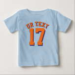 Royal Blue & Orange Baby | Sports Jersey T Shirt<br><div class="desc">Royal Blue & Orange Baby | Sports Jersey Design ・ Baby T-Shirt</div>