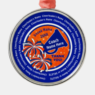 Royal Blue, Orange Cheer Coach julprydnad Julgransprydnad Metall