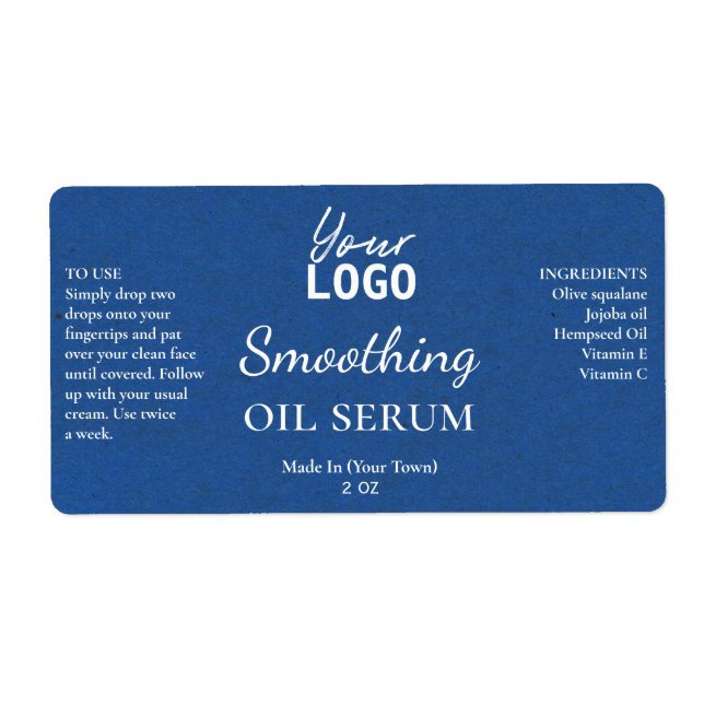 Royal Blue Papper Struktur Smoothing Oil Serum Lab Fraktsedel (Framsidan)