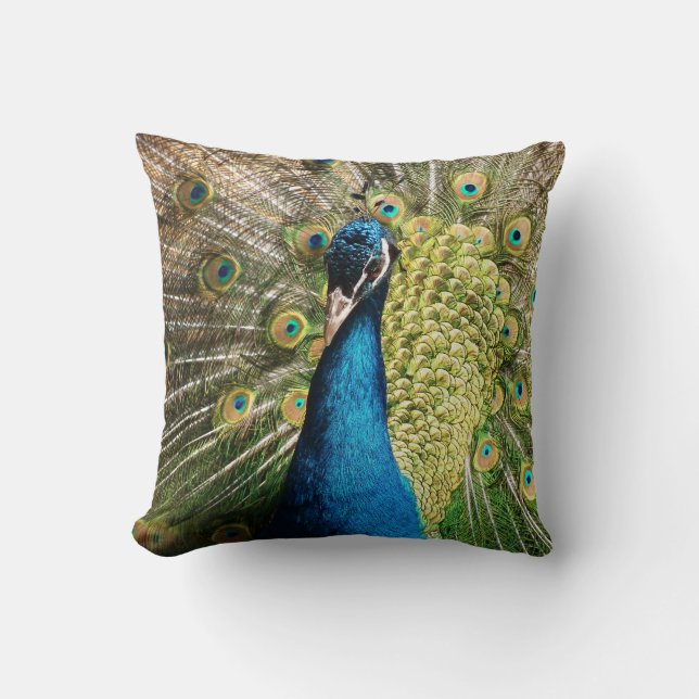 Royal Blue Peacock Kudde (Framsida)