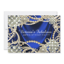Royal Blue Pearl Glam Födelsedagsfest