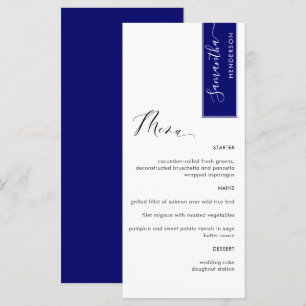 Royal Blue, Personlig med Eleganten Gäst Namn Meny