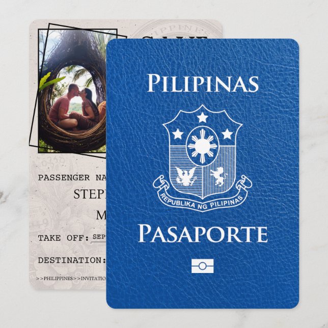 Royal Blue Philippines Passport Spara datum Datumet (Fram/baksida)