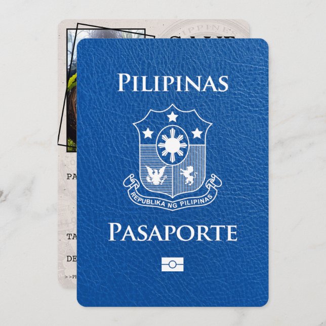 Royal Blue Philippines Passport Spara datum Spara Datumet (Fram/baksida)