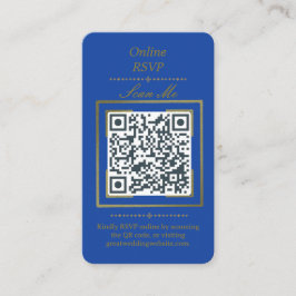 Royal Blue | Photo Online RSVP QR Code Wedding Tilläggskort